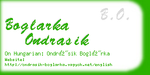 boglarka ondrasik business card